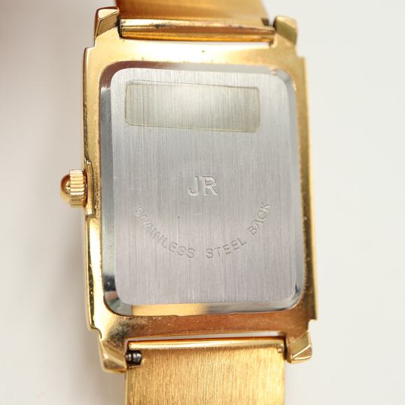 Joan Rivers Gold Tone Black Dial Womens Tank Watch Cuff Bracelet w New Battery - Picture 13 of 13